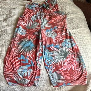 Floral Jungle Pattern Soft Fabric Jumpsuit Junior XL (15-17) or Ladies L